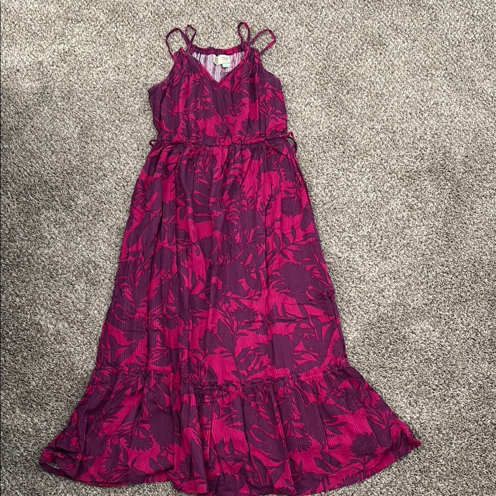 Anthropologie Pink Spaghetti Strap Maxi Sundress